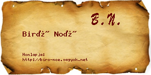 Biró Noé névjegykártya